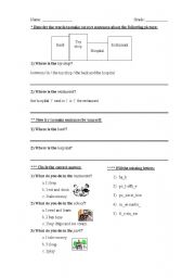 English worksheet: My community