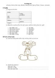 English worksheet: Revising test on common topics