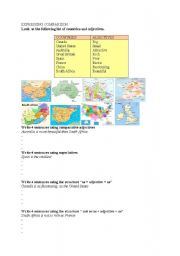 English Worksheet: Comparing countries