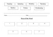 English Worksheet: Days of the Week