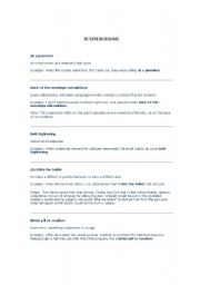 English worksheet: business idioms