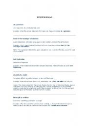 English Worksheet: business idioms