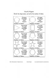 English Worksheet: Classify Polygons 