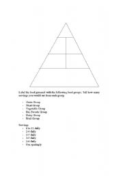 English worksheet: Nutrition Pyramid 