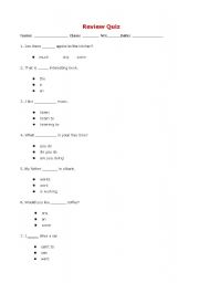 English worksheet: Grammar quiz for young learner