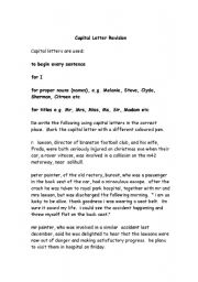 English Worksheet: Captial Revision