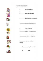 English Worksheet: MUST & MUSNT