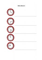 English worksheet: THE TIME