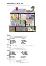 English Worksheet: PREPOSITIONS OF PLACE