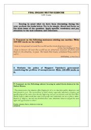 English worksheet: Final English Paper