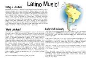 English Worksheet: Latin American Music worksheet
