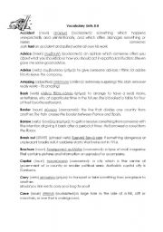 English Worksheet: vocabulary revision