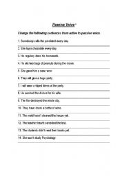 English Worksheet: Passive Voice