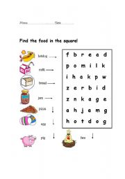 English Worksheet: Food