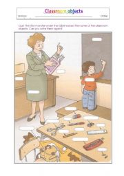 English Worksheet: Classroom objects