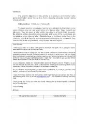 English Worksheet: writing a formal letter