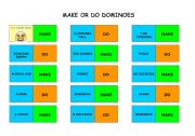 English Worksheet: MAKE or DO DOMINOES