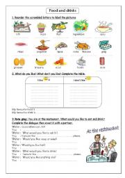 English Worksheet: Time for lunch