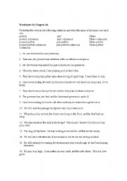 English worksheet: continuous