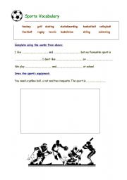 English worksheet: Sports Vocabulary