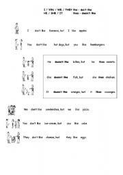 English worksheet: overview like/likes