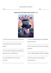 English Worksheet: Charlie and the Chocolate Factory