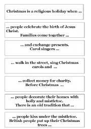 English Worksheet: christmas jigsaw reading