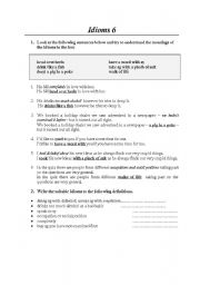 English Worksheet: idioms