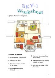 English Worksheet: PARTS OF A HOUSE