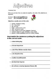 English Worksheet: adjectives