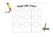 English Worksheet: Bingo with colors