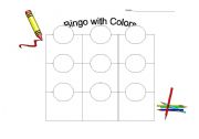 English worksheet: Bingo with colors