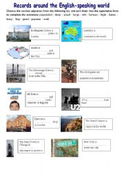 English Worksheet: Records around the English-speaking world - Superlative