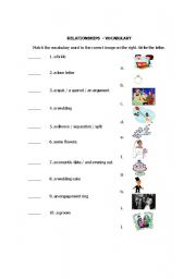 English Worksheet: Relationships - vocabulary