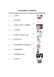 English worksheet: Relationships - vocabulary