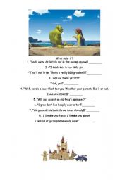 English Worksheet: Shrek 2 Characteristic lines from the movie