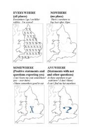 English Worksheet: Everywhere, anywhere, somewhere & nowhere