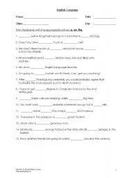 English Worksheet: Article