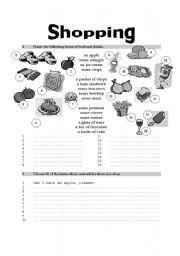 English Worksheet: shopping