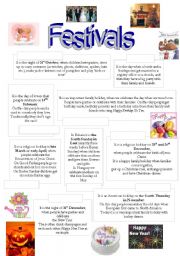 English Worksheet: festivals