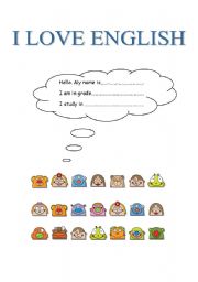 English Worksheet: potfolio cover page 