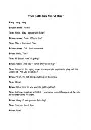 Phone call dialog: calling up a friend to make plans