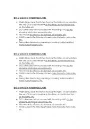 English Worksheet: DO&MAKE in household work