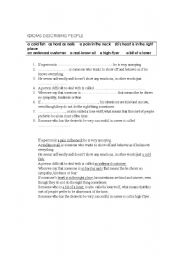 English Worksheet: Idioms: People Description