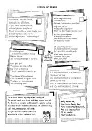 English Worksheet: Medley of songs
