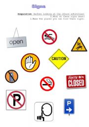 English Worksheet: SIGNS