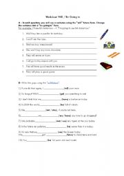 English Worksheet: Future: will or going to