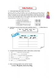 English Worksheet: Daily routines