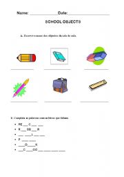 English worksheet: SChool OBjects