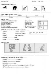 English Worksheet: Bingo 4 test group A